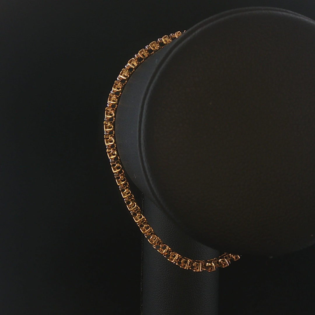 10k Yellow Gold and 2.5cttw Diamond Vintage S Link Tennis Bracelet 7.25"