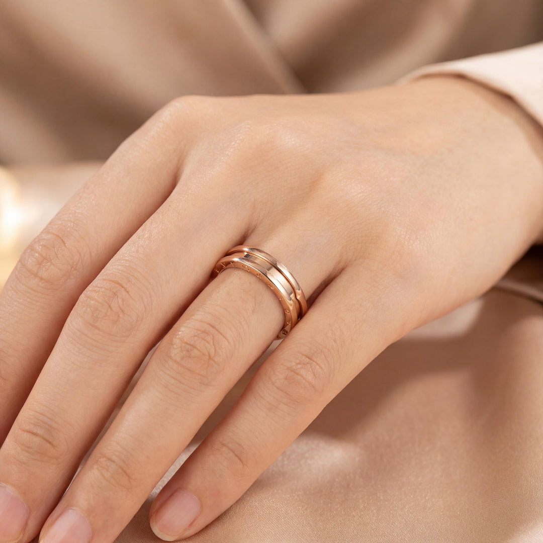 Bulgari B.zero1 18k Rose Gold Band Ring Size 4.5