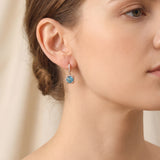 Judith Ripka 14k Yellow Gold Topaz and Diamond Drop Dangle Earrings 1"