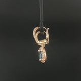 Judith Ripka 14k Yellow Gold Topaz and Diamond Drop Dangle Earrings 1"