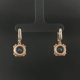 Judith Ripka 14k Yellow Gold Topaz and Diamond Drop Dangle Earrings 1"