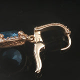 Judith Ripka 14k Yellow Gold Topaz and Diamond Drop Dangle Earrings 1"