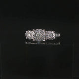 14k White Gold and 0.75cttw Three Diamond Halo Ring Size 7