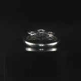 14k White Gold and 0.75cttw Three Diamond Halo Ring Size 7