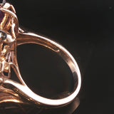 LeVian 14k Rose Gold Pink Quartz and Multi Gemstone Floral Ring Size 7