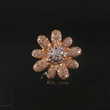 18k Rose and White Gold 1cttw Diamond Large Floral Ring Size 6.75