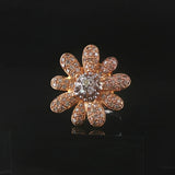18k Rose and White Gold 1cttw Diamond Large Floral Ring Size 6.75