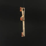 14k Yellow Gold Citrine and 0.25cttw Diamond Cross Pendant 1.5"