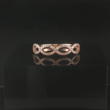 14k Rose Gold and 0.25cttw Pave Diamond Woven Band Ring Size 6.5
