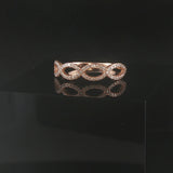 14k Rose Gold and 0.25cttw Pave Diamond Woven Band Ring Size 6.5