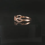 14k Rose Gold and 0.25cttw Pave Diamond Woven Band Ring Size 6.5