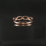 14k Rose Gold and 0.25cttw Pave Diamond Woven Band Ring Size 6.5