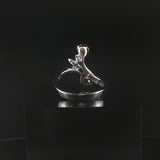 Salavetti 18k White Gold Yellow Sapphire and Diamond Bypass Ring Size 7.25