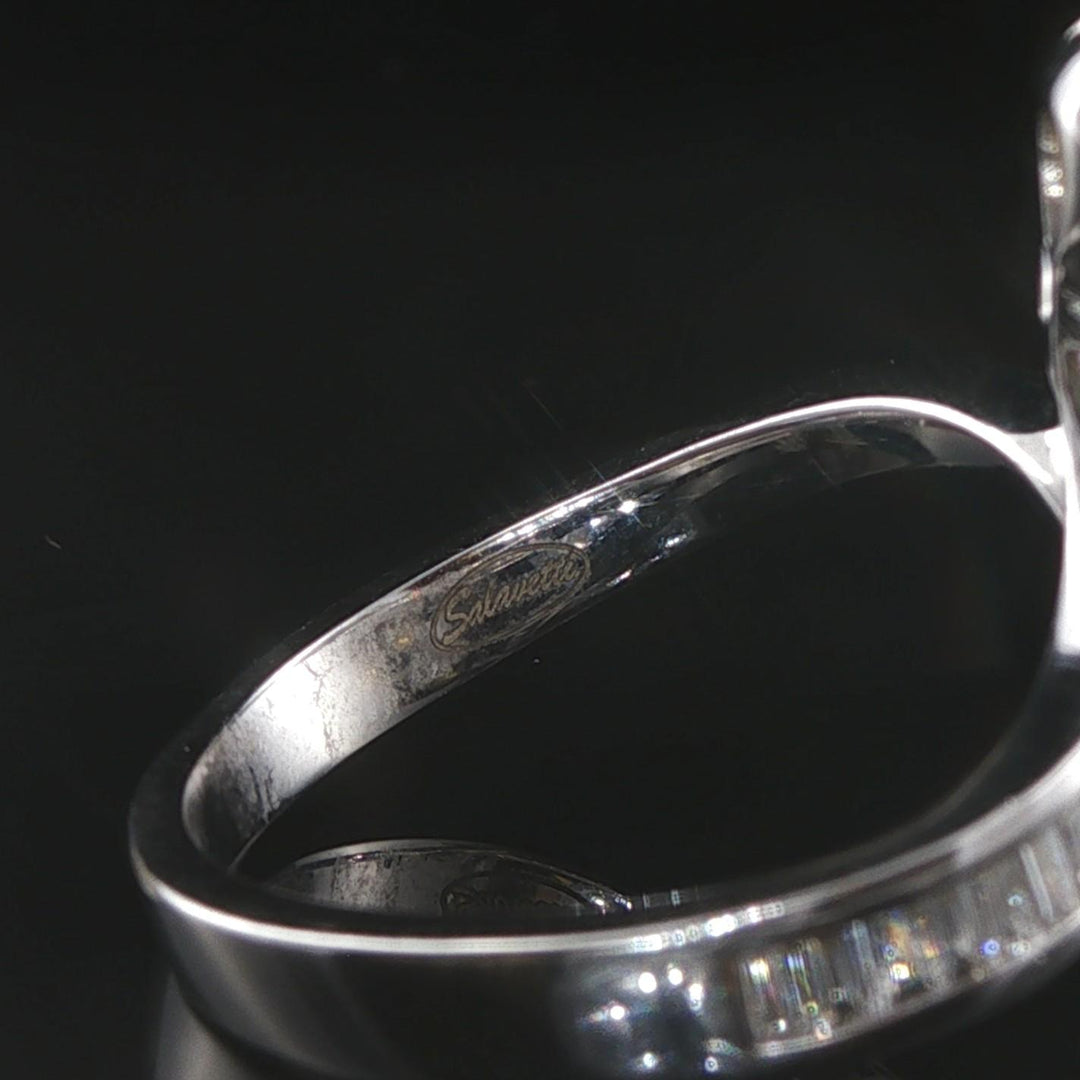 Salavetti 18k White Gold Yellow Sapphire and Diamond Bypass Ring Size 7.25