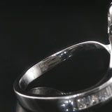 Salavetti 18k White Gold Yellow Sapphire and Diamond Bypass Ring Size 7.25