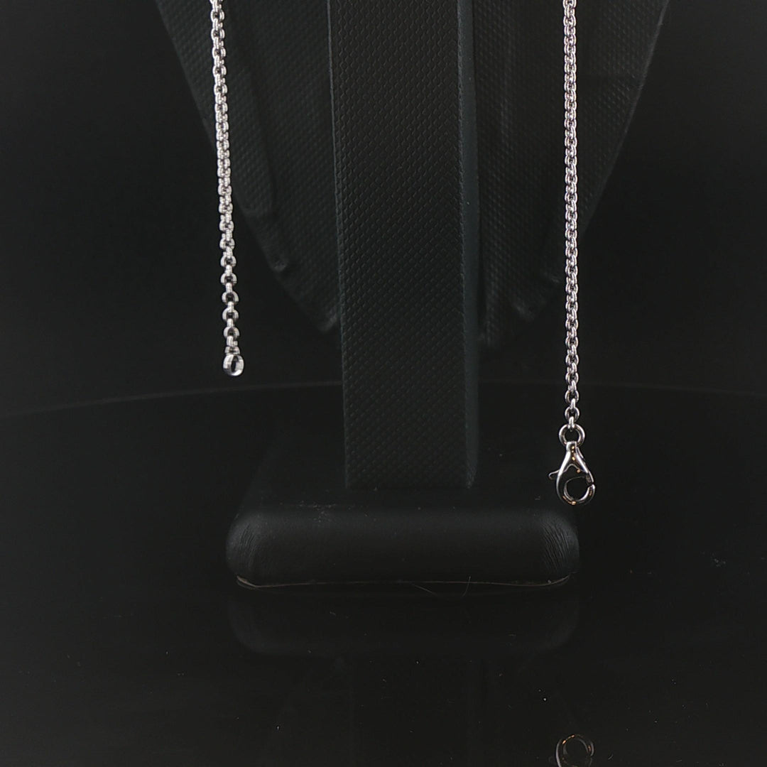 Salavetti 18k White Gold Tsavorite and Diamond Large Floral Pendant Necklace 16"