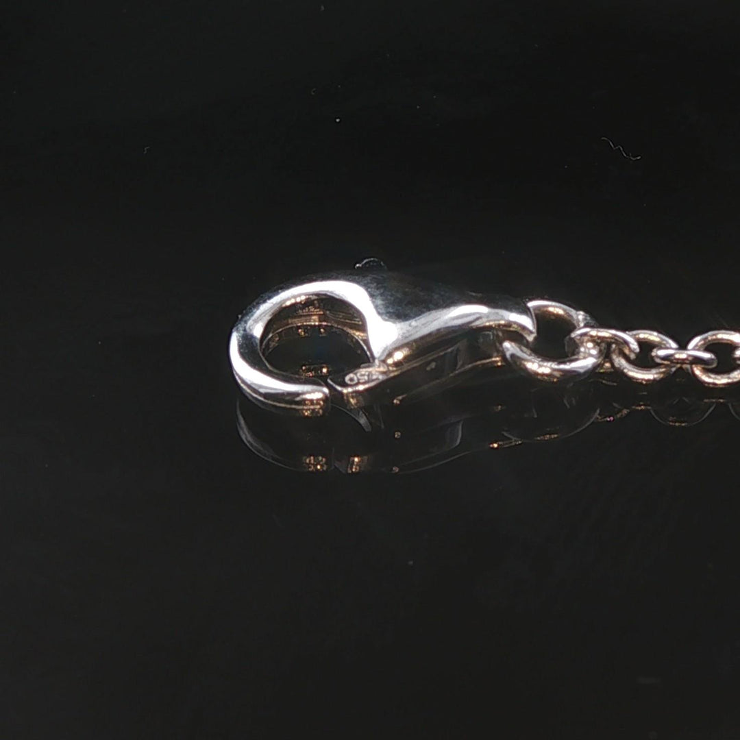 Salavetti 18k White Gold Tsavorite and Diamond Large Floral Pendant Necklace 16"