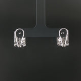 14k White Gold Iolite and Pink Topaz Huggie Earrings