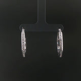 14k White Gold and 1cttw Diamond Hoop Earrings 1"