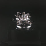 Effy 14k White Gold Blue Sapphire and Diamond Floral Spinner Ring Size 8