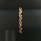 14k Yellow and White Gold Tanzanite and Diamond Fancy Link Bracelet 7"