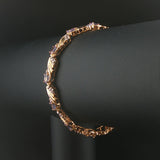 14k Yellow and White Gold Tanzanite and Diamond Fancy Link Bracelet 7"