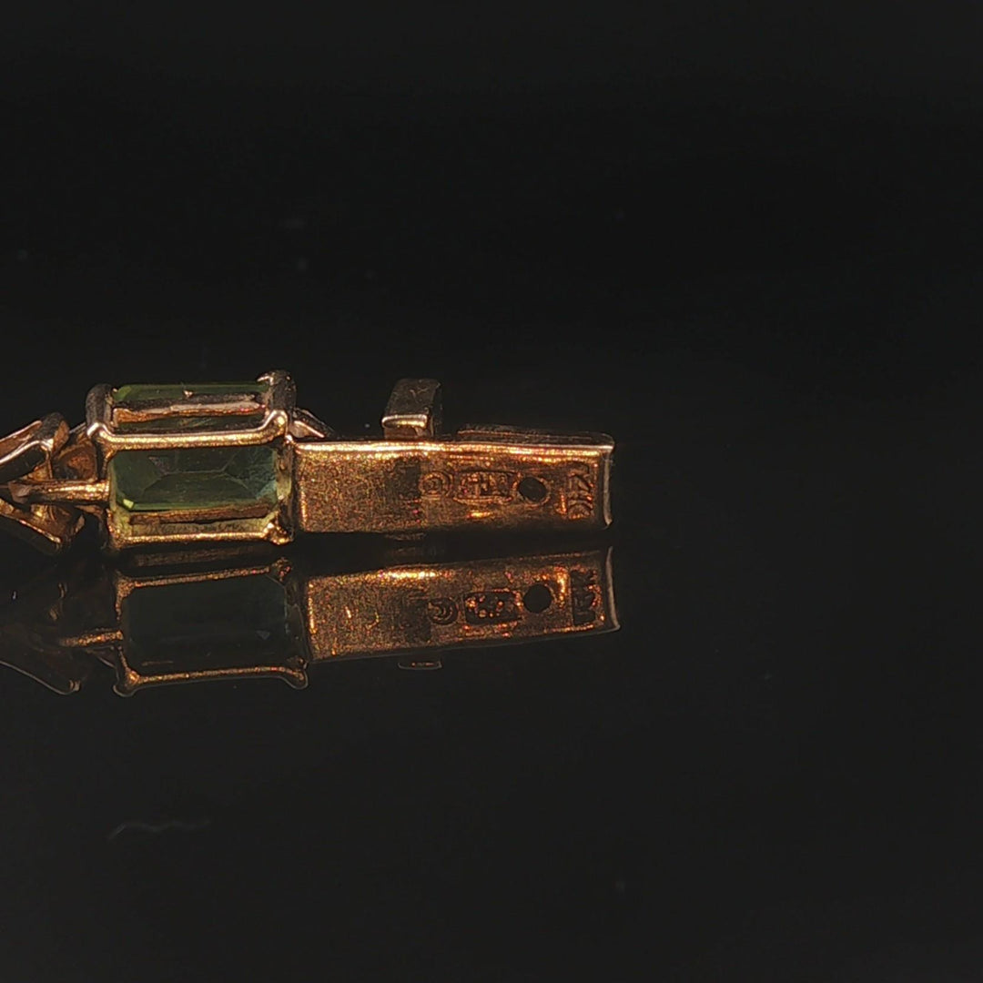 14k Yellow Gold Multi Gemstone and Diamond Fancy Link Bracelet 7"