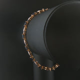 14k Yellow and White Gold Sapphire and Diamond Fancy X Link Bracelet 7.25"