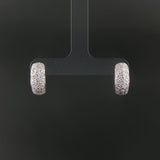 14k White Gold and 0.20cttw Diamond Huggie Earrings