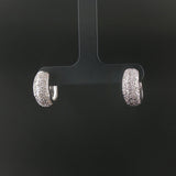 14k White Gold and 0.20cttw Diamond Huggie Earrings