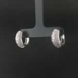 14k White Gold and 0.20cttw Diamond Huggie Earrings