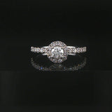 14k White Gold and 0.50cttw Diamond Halo Ring Size 7