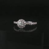 14k White Gold and 0.50cttw Diamond Halo Ring Size 7