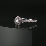 14k White Gold and 0.50cttw Diamond Halo Ring Size 7