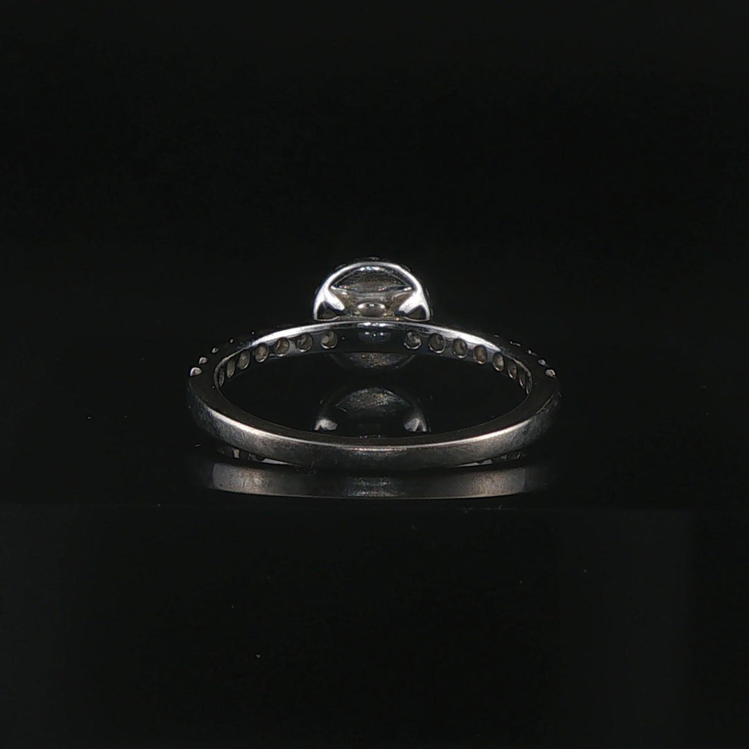 14k White Gold and 0.50cttw Diamond Halo Ring Size 7