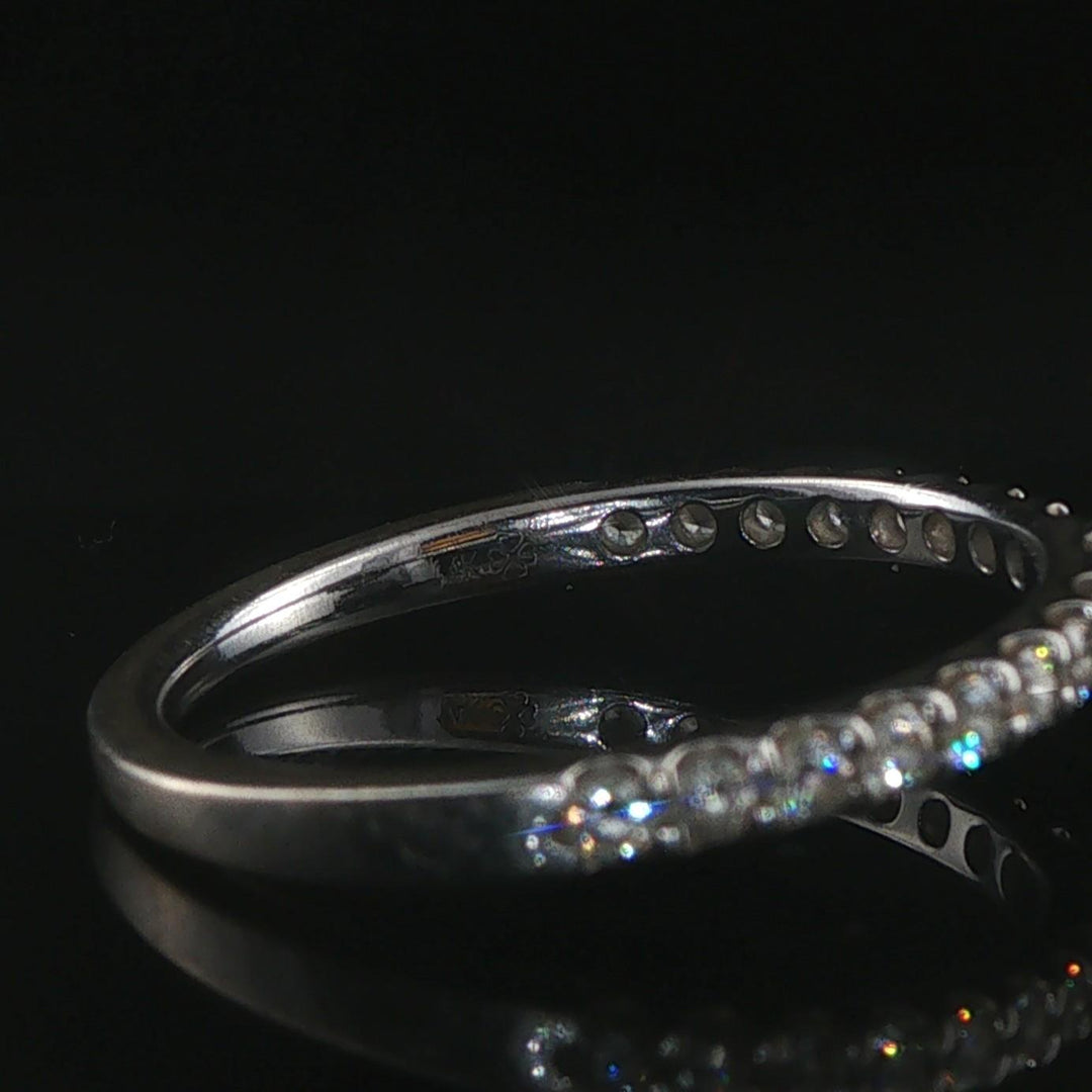 14k White Gold and 0.50cttw Diamond Halo Ring Size 7