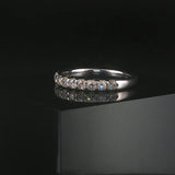 14k White Gold and 0.50cttw Diamond Half Eternity Band Ring Size 7