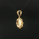 18k Yellow Gold 2.3g Small Coin Charm Pendant 1"