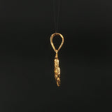 18k Yellow Gold 2.3g Small Coin Charm Pendant 1"