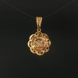 18k Yellow Gold 2.3g Small Coin Charm Pendant 1"