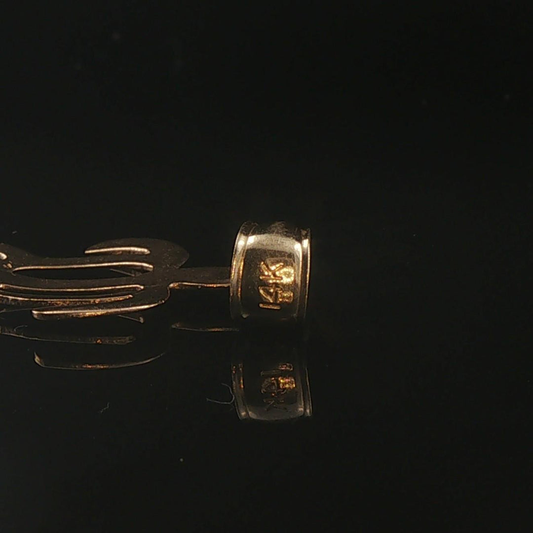 14k Yellow Gold 1.3g Flat Turtle Charm Pendant 1"