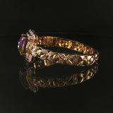 14k Yellow Gold Mystic Topaz and 1.25cttw Diamond Heavy Bangle Bracelet 7.25"