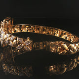 14k Yellow Gold Mystic Topaz and 1.25cttw Diamond Heavy Bangle Bracelet 7.25"