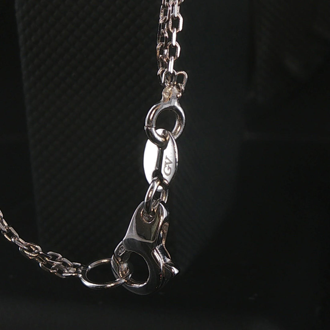 18k White Gold Mulit Color Tourmaline and Diamond Drop Necklace Italy 16.5"