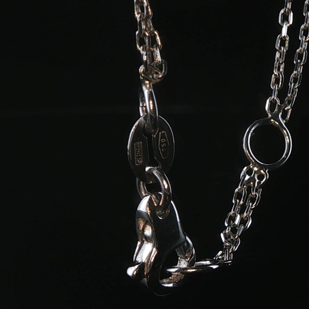 18k White Gold Mulit Color Tourmaline and Diamond Drop Necklace Italy 16.5"