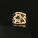 LeVian 18k Yellow Gold Blue Sapphire and 0.50cttw Diamond Solid Ring Size 6