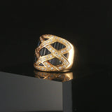 LeVian 18k Yellow Gold Blue Sapphire and 0.50cttw Diamond Solid Ring Size 6