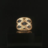 LeVian 18k Yellow Gold Blue Sapphire and 0.50cttw Diamond Solid Ring Size 6