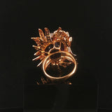 18k Rose Gold Amethyst Pink Sapphire and Diamond Large Swan Ring Size 7