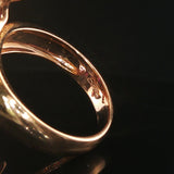 18k Rose Gold Amethyst Pink Sapphire and Diamond Large Swan Ring Size 7